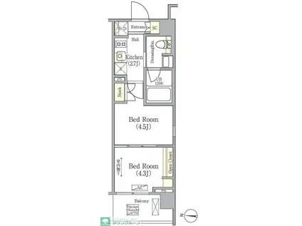 HEALING GATE 押上(2K/5階)の間取り写真