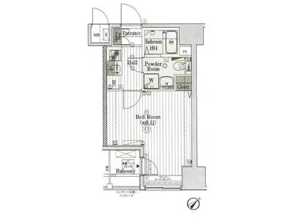 レガスタ東向島(1K/2階)の間取り写真