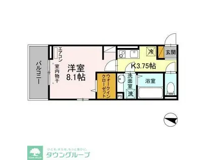 ヴァン・ヴェールおおたかの森 I(1K/2階)の間取り写真