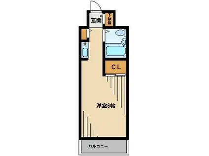 Jフラッツ川口本町(1K/3階)の間取り写真