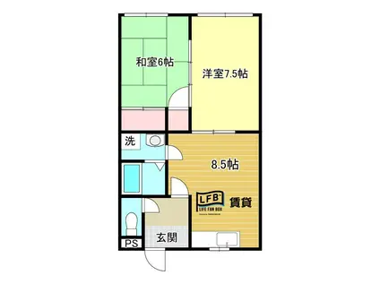 567ハイツ(2DK/1階)の間取り写真