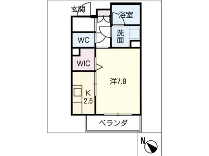 GRANDE ALBERO(1K/1階)の間取り写真