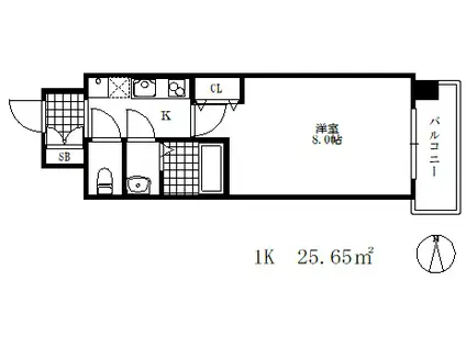 リヴィアスコウベソレイユ(1K/6階)の間取り写真