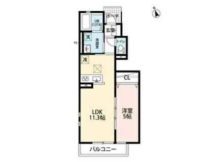  クレール PEARFIELDIII(1LDK/1階)の間取り写真