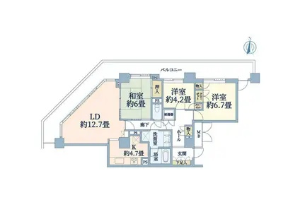 ニューシティ東戸塚タワーズシティ1ST(3LDK/15階)の間取り写真