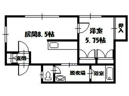 アルバーターIII(1LDK/2階)の間取り写真