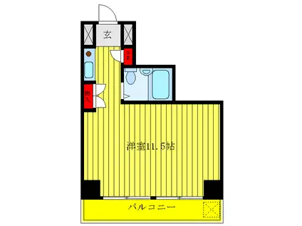 ソシアルケン(ワンルーム/3階)の間取り写真