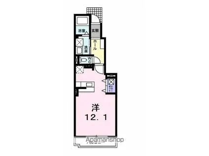 セレーノ雅II(ワンルーム/1階)の間取り写真