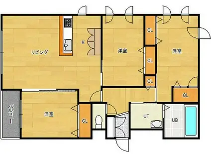 ルーチェII(3LDK/4階)の間取り写真