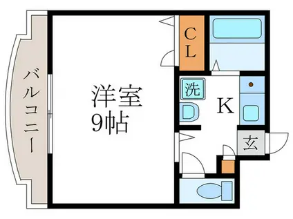 シャトー11にしむら(1K/3階)の間取り写真