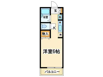 シティホームズII(1K/1階)の間取り写真