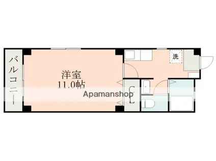 ラフォーレII(1K/1階)の間取り写真