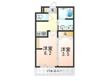 ジーイーシス(2K/1階)の間取り写真