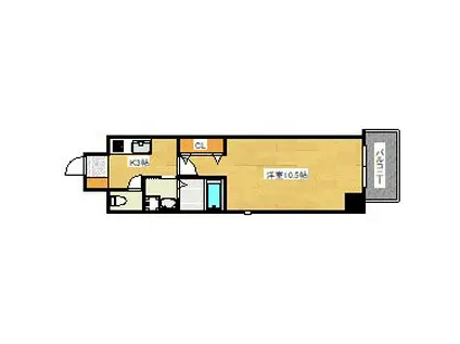 ルミエール府中町(1K/9階)の間取り写真