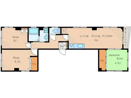 成田ビル(3LDK/3階)の間取り写真