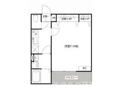 MQUARTO柏II(1K/2階)の間取り写真