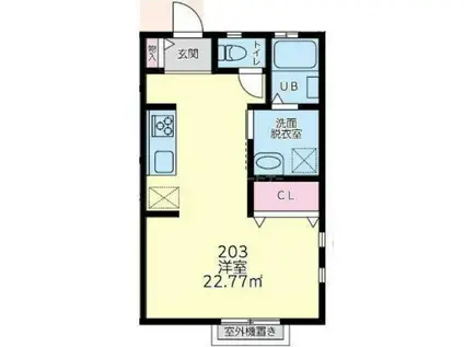 GROW(ワンルーム/2階)の間取り写真