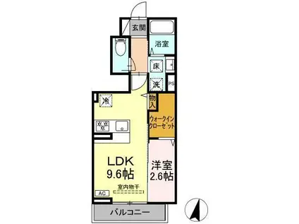 テラロッサ(1LDK/1階)の間取り写真