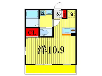 FELIZフェリス(ワンルーム/2階)の間取り写真