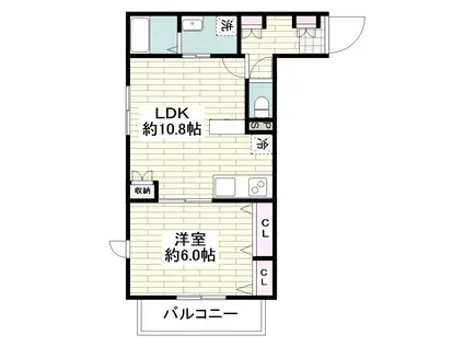 プランドール(1LDK/3階)の間取り写真