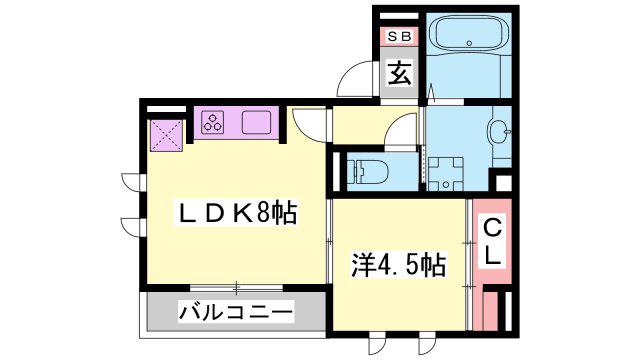 アプリコ(1LDK/1階)の間取り写真