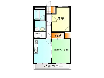 ハイルネッサンスA(2DK/3階)の間取り写真