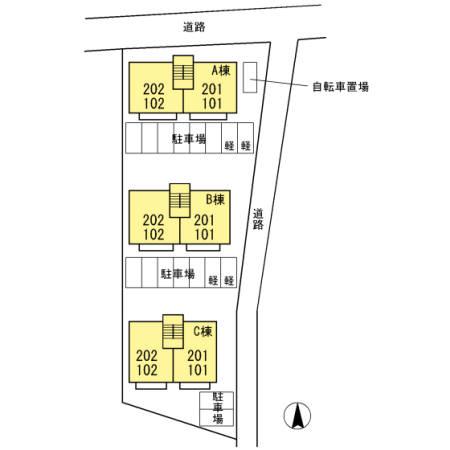 ニューアゼリアA(2LDK/2階)の間取り写真