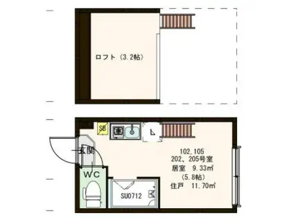 FORUTUNA桜上水ーフォルトゥーナ桜上水-(ワンルーム/1階)の間取り写真