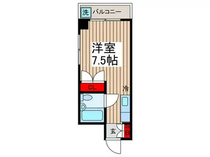 ウィンド湊(ワンルーム/6階)の間取り写真