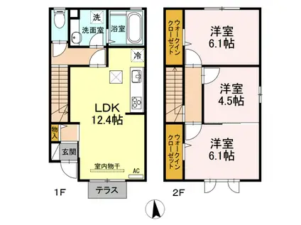 クイーンズヴィラIV(3LDK/1階)の間取り写真