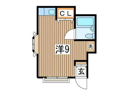 シーコーポ(ワンルーム/1階)の間取り写真