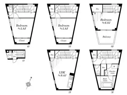 巣鴨5丁目(3LDK/2階)の間取り写真