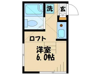 ブルーウィング(ワンルーム/2階)の間取り写真