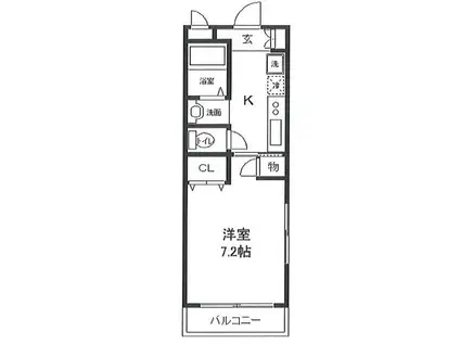 フラットエムズ(1K/1階)の間取り写真