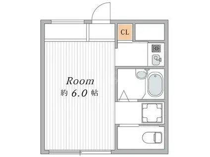 ハイツ和(ワンルーム/1階)の間取り写真