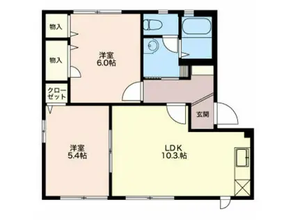 FINEYONEDA(2LDK/2階)の間取り写真