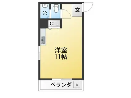 ライオンズマンション西新井第2(ワンルーム/6階)の間取り写真