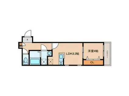 グラシアス三萩野(1LDK/1階)の間取り写真