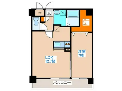 G・FLAT/512(1LDK/2階)の間取り写真
