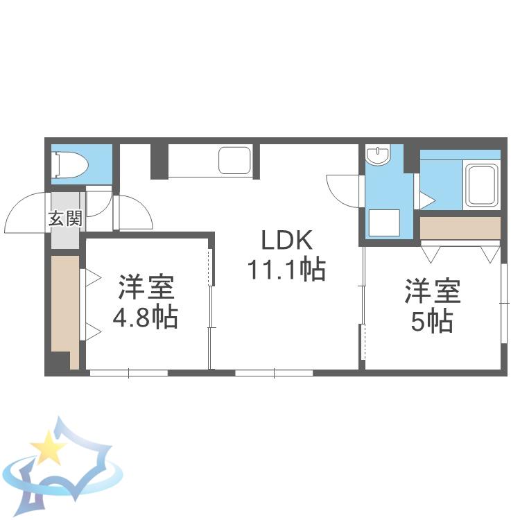 IL LEONE(2LDK/1階)の間取り写真