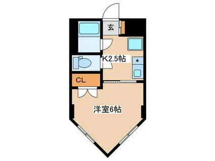 アベニュー三田I(ワンルーム/1階)の間取り写真