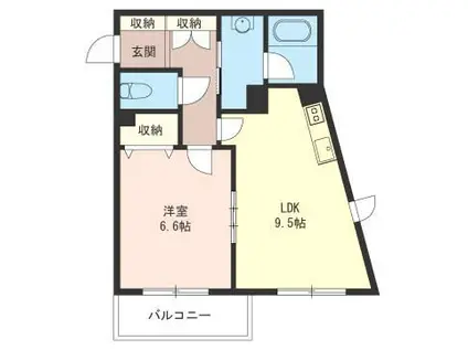 パールハイツ中野坂上(1LDK/1階)の間取り写真
