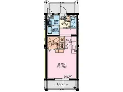 T・ONE(ワンルーム/2階)の間取り写真