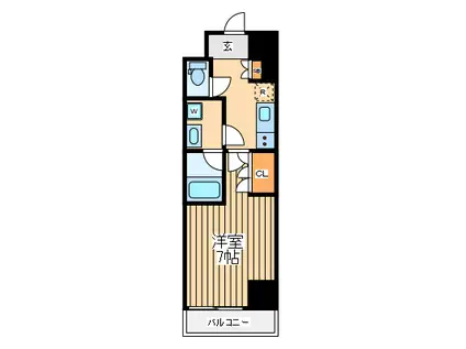 ティーエルアールレジデンス町田(1K/2階)の間取り写真