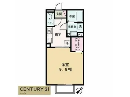 コンフォルト山口東京理科大薬学部前(1K/1階)の間取り写真