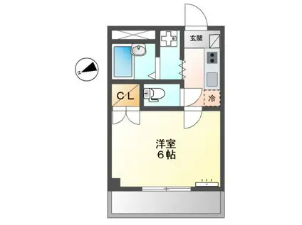 スタシィオン和田町(1K/3階)の間取り写真