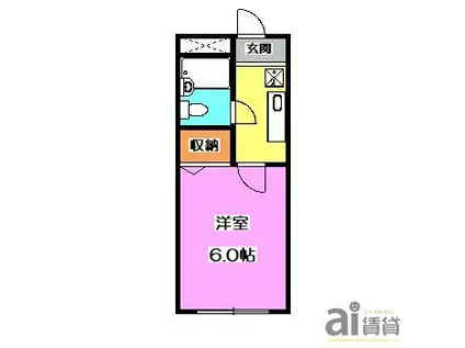 フレンズピュア新宿(1K/1階)の間取り写真