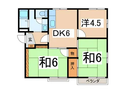 コーポラス向山B(3DK/2階)の間取り写真