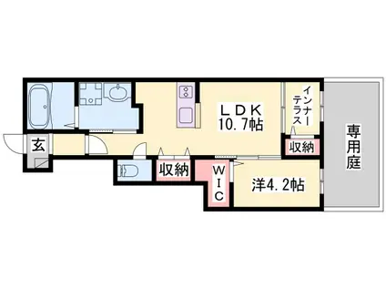 トワ・フィーユII(1LDK/1階)の間取り写真