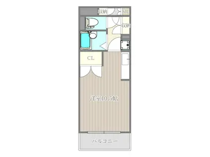 上杉ライトハウスビルディング(ワンルーム/3階)の間取り写真